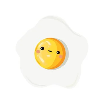 Fried eggs realistic vector illustration. Cartoon style. Stock Illustration