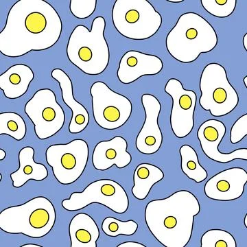 Fried eggs seamless pattern Stock Illustration