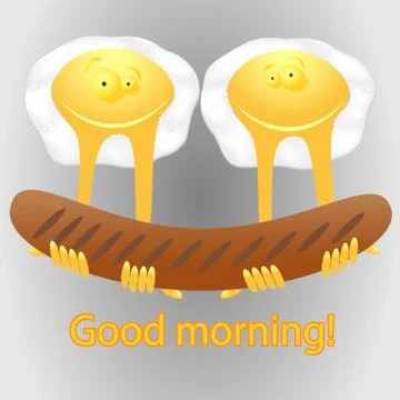 Fried eggs smiley / vector Stock Illustration