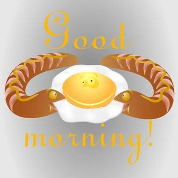 Fried eggs smiley / vector Stock Illustration