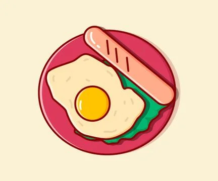 Fried eggs. Vector illustration. Flat. Stock Illustration