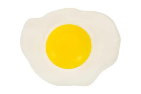 Fried eggs on a white background, isolated image Stock Photos