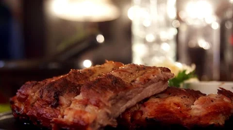 Fried fillet in slow motion Stock Footage 67860738