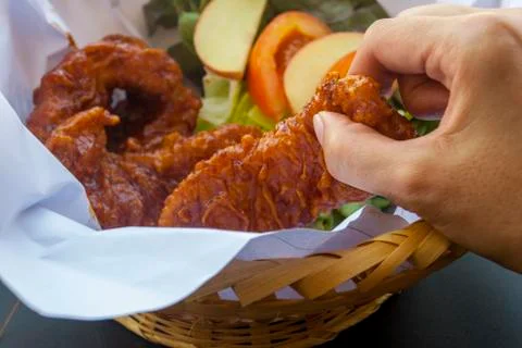Fried fish and vegetables Stock Photos