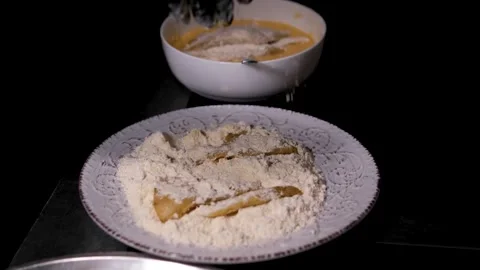 Fried fish batter fry served in a Bengali wedding Stock Footage 323529308