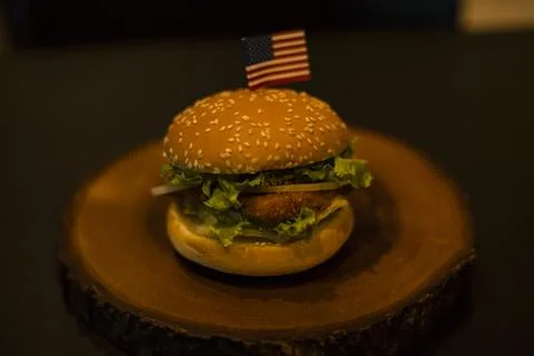 Fried Fish Burger Stock Photos