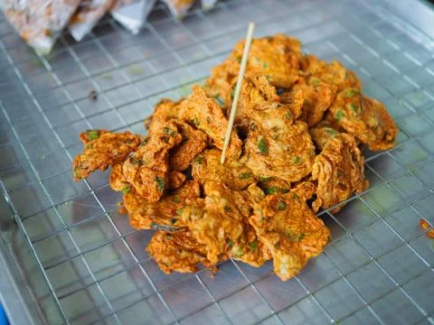 Fried fish chili paste mix "Thord Mun", Thai local traditional food Foto stock