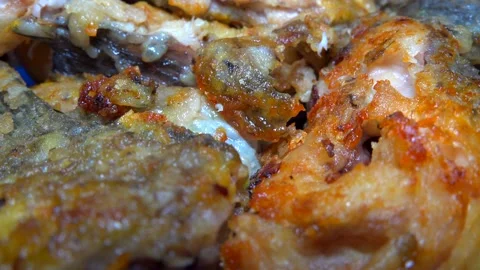 Fried fish close-up Stock Footage 142715528