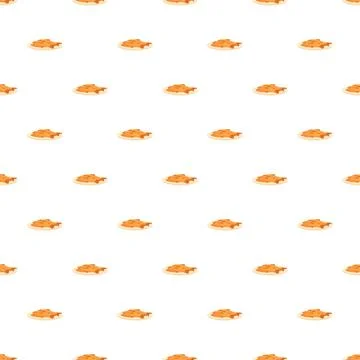 Fried fish dish pattern repeating seamless texture design Stock Illustration