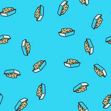 Fried fish fast food vector seamless pattern イラスト素材