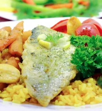 Fried fish fillet Stock Photos