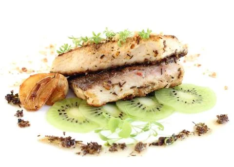 Fried fish fillet Stock Photos