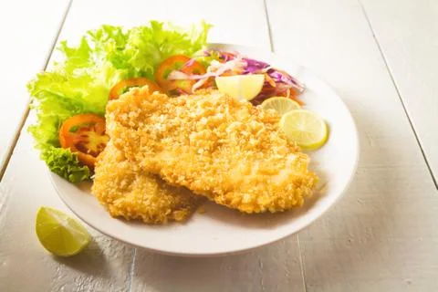 Fried fish fillet Stock Photos