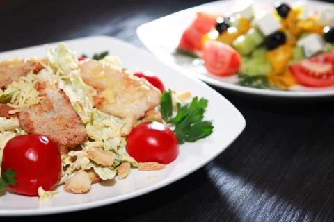 Fried Fish With Garnish Stock Photos
