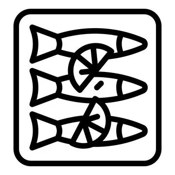 Fried fish icon outline vector. Food cuisine Stock Illustration