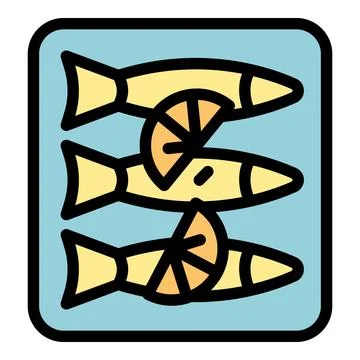 Fried fish icon vector flat Stock Illustration