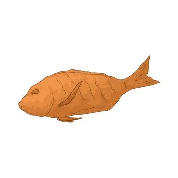 Fried fish illustration Stock Illustration