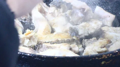 Fried fish marinated with ginger Stock Footage 301078878