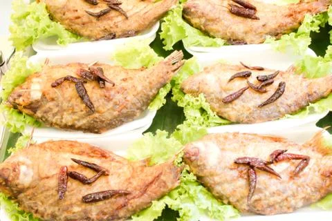 Fried fish Stock Photos