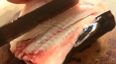 Fried fish processing Video stock 54678358