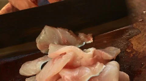Fried fish processing Stock Footage 54679013