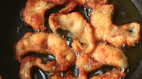 Fried fish processing Stock Footage 54679088