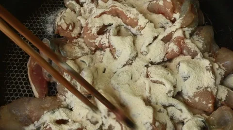 Fried fish processing Video stock 54679131