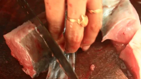 Fried fish processing Stock Footage 54679931