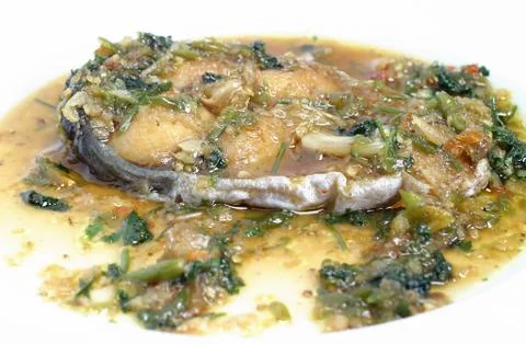 Fried fish with sauce Foto stock