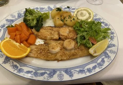 Fried Fish Served On A Plate Stock Photos