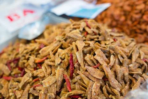 Fried fish with spice Stock Photos
