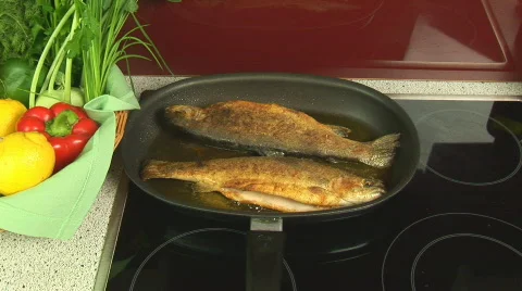Fried fish turned closer Stock Footage 91743