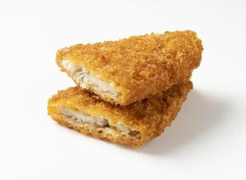 Fried fish on a white background Stock Photos