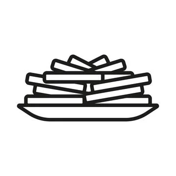 Fried fries icon vector basic design simple and modern Stock Illustration