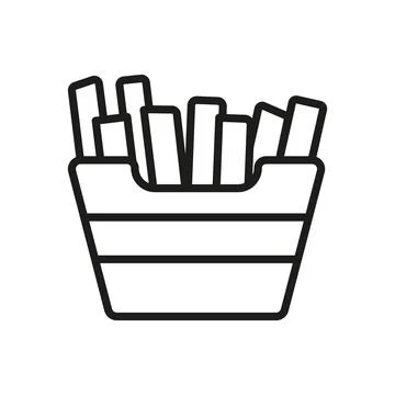 Fried fries icon vector basic design simple and modern Stock Illustration
