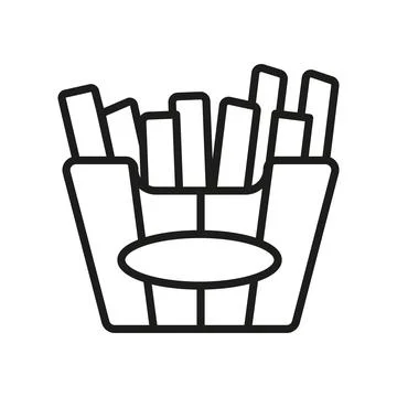Fried fries icon vector basic design simple and modern Stock Illustration
