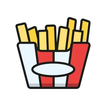 Fried fries icon vector basic design simple and modern Stock Illustration