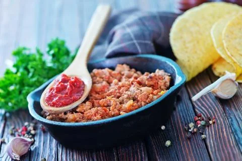 Fried ground meat Stock Photos