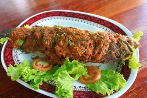 Fried grouper Foto stock