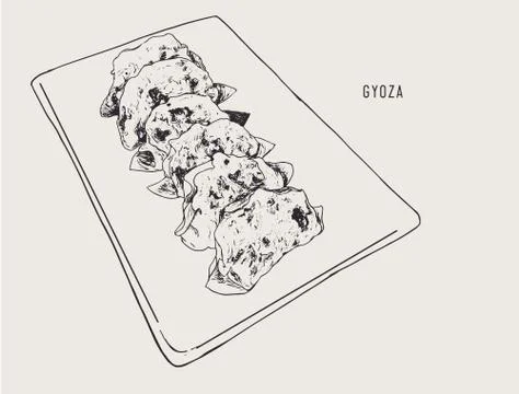 Fried Gyoza Stock Illustration