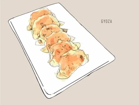 Fried Gyoza Stock Illustration