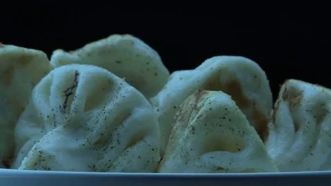 Fried khinkali 스톡 동영상 83579042