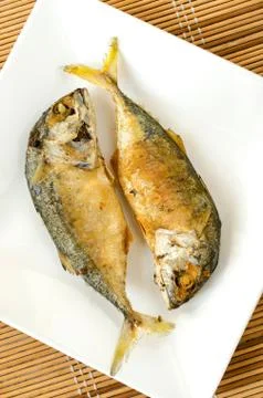 Fried mackerel Stock Photos