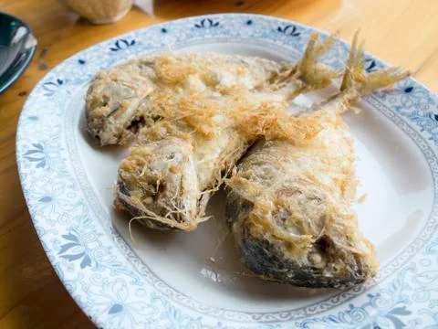 Fried mackerel Stock Photos