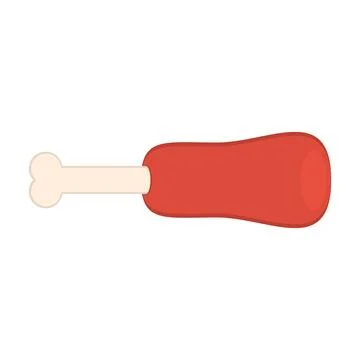 Fried meat bone. Isolated vector drawing on white background. Stock Illustration