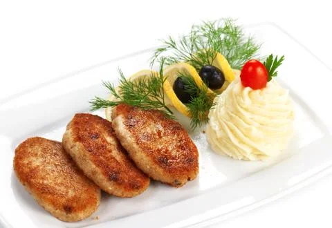 Fried meat cutlets Stock Photos