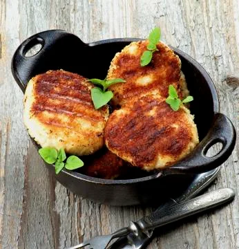 Fried Meat Cutlets Stock Photos