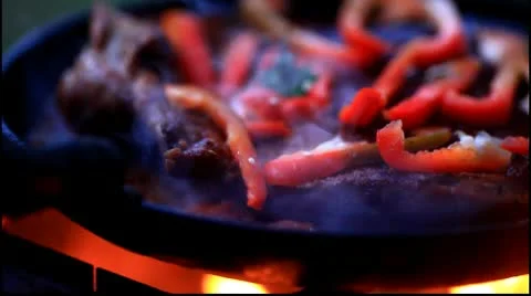 Fried meat Stock Footage 9800070