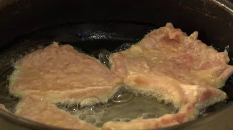 Fried Meat Making With Raw Ingredients.. 4K UltraHD, UHD Stock Footage 48624428