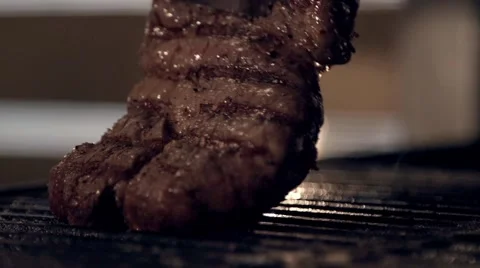 Fried meat in slow motion Stock Footage 67860914